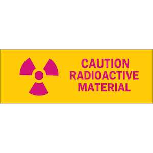 Brady CAUTION Radioactive Materials Sign, 2.25" H x 2.25" W, Polyester