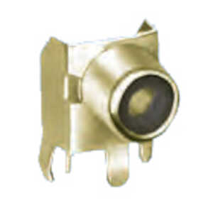 Keystone Horizontal Phono Jack, .465" L, Steel, Gold Plating, Black