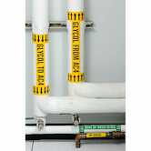 Brady Pipe Marker Tape with Arrows, Vinyl, White on Blue, 2" x 30 Yd