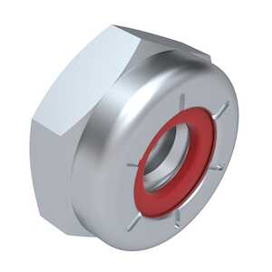 Esna 1" - 14 Nylon Insert Locknut, 1-7/16" W, 1-1/32" H, Steel, Zinc Clear