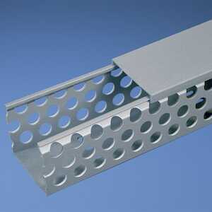 Panduit Panduct® Flush Cover Type D Round Hole Wiring Duct, PVC, 1" x 2" x 6', Light Gray