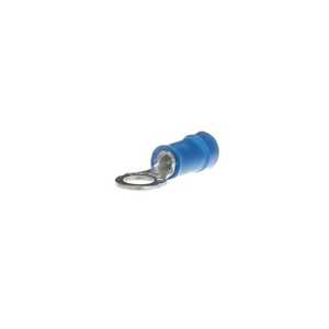 Sta-Kon Expanded Vinyl Insulated Ring Terminal, Length .97", Width .31", Bolt Hole #10, Wire Range 18-14 AWG, Blue, Copper, Tin Plate, 100 Pack