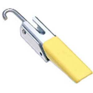 Southco Over-Center Draw Latch, Heavy-Duty Size, without Keeper, Steel, Zinc Plate, Bright Chromate, w/ Yellow Vinyl Grip