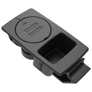 Southco Push-to-Close Slide Latch, Snap-in, Medium, 1.2mm (.05") Panel Thickness, ABS, Black