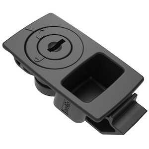 Southco Push-to-Close Slide Latch, Snap-in, Medium, 1.2mm (.05") Panel Thickness, ABS, Black