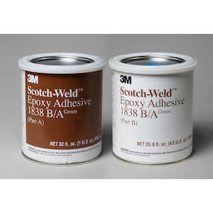 3M Scotch-Weld Epoxy Adhesive 1838, Green, Part B/A, 1 Quart Kit, 6/Case