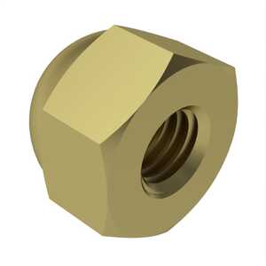 3/8"-16, Extra Low Crown Acorn Capnut, 5/8" W, Brass.