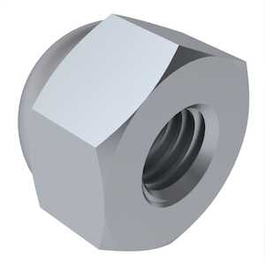 1/4" - 20 Extra Low Crown Acorn Capnut, 7/16" W X 15/32" H, Steel, Cadmium Plate.