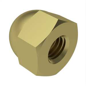 1/2"-13, Low Crown Acorn Capnut, 3/4" W X 9/16" H, Brass.