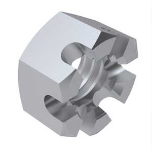 1"-12 Aluminum Alloy, Castellated Hex Nut, Anodized. Mil-Spec AN30