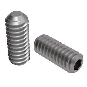 1/2"-20 X 1-1/4" L, Flat Point, Headless Socket Set Screw, Hex Drive, Stainless Steel, Passivated.