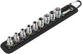 Wera Tools Belt A 4 Zyklop Socket Set, 1/4" Drive, 9 Pieces