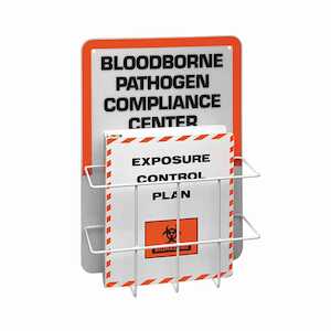 Brady Blood Borne Pathogen Compliance Center, Black/Orange on White