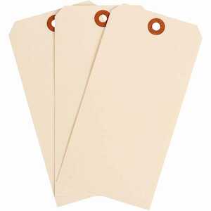 Brady Blank Manila Tag, 2.75" H x 1.375" W, Cardstock, 1000/Pack