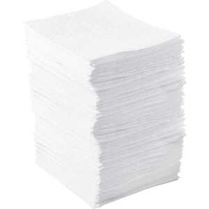Brady BASIC Oil Absorbent Pads, Light Weight, 15" x 17", 34 gal