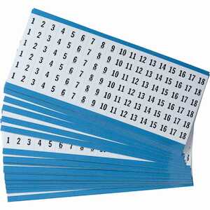 Brady Cable Markers, Glossy Permanent Vinyl, Legend 1 to 18