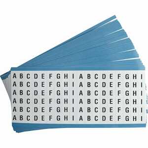 Brady Cable Markers, Glossy Permanent Vinyl, Legend A to I