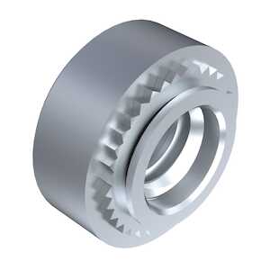 Captive Fastener Self-Clinching Heavy Duty Nut, 1/4-20, Heat Treated Steel, Zinc Clear