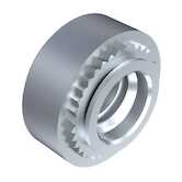 Captive Fastener Self-Clinching Heavy Duty Nut, 1/4-20, Heat Treated Steel, Zinc Clear