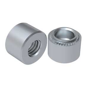 Captive Fastener Flush Mounted Panel Screw Nut, Steel, Zinc, #10-32 x 1