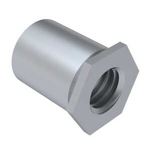 Captive Fastener Self-Clinching Threaded Standoff, 10-32 x .125" L, Steel, Zinc Clear