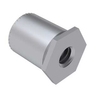 Captive Fastener Self-Clinching Self-Grounding Standoff, 4-40 x0.125" L, Aluminum