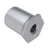 Captive Fastener Self-Clinching Self-Grounding Standoff, 4-40 x0.125" L, Aluminum