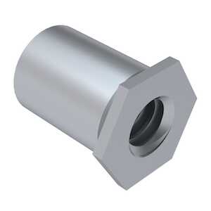 Captive Fastener Self-Clinching Thin Sheetmetal Standoff, Blind Thread, 2-56 x 0.437" L, Steel, Zinc Clear