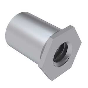 Captive Fastener Self-Clinching Thin Sheetmetal Standoff, Blind Thread, 2-56 x 0.437" L, Aluminum