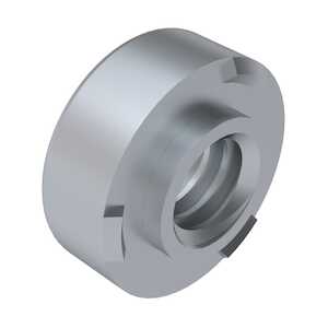 Captive Fastener 1/4-20 Round Weld Nut, Chisel Point Projections, Steel