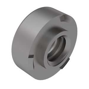 Captive Fastener 10-24 Round Weld Nut, Chisel Point Projections, Stainless Steel, Passivated