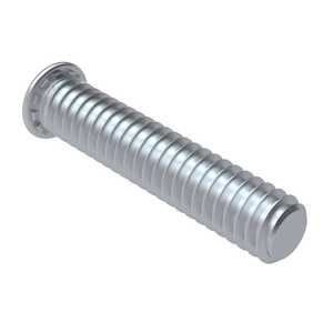 Captive Fastener Self-Clinching Flush Head Stud, 1/4-20 x 0.375" L, Steel, Zinc