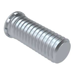 Captive Fastener Self-Clinching Close Edge Stud, 10-32 x 0.312" L, Steel, Zinc Clear