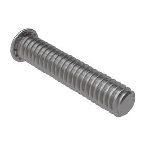 Captive Fastener Self-Clinching Flush Head Stud, 1/4-20 x 0.375" L, Stainless Steel, Passivated