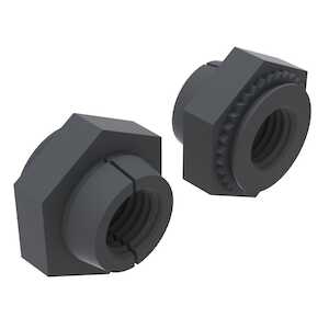 Captive Fastener Self-Locking Nut, 10-32 x 1, Steel, Dry Film Lubricant, Black