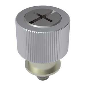 Captive Fastener Self-Clinching Collar Base Panel Fastener, 1/4-20 x 0, Knurled Head