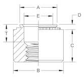 Captive Fastener Flush Mounted Panel Screw Nut, Steel, Zinc, #8-32 x 1