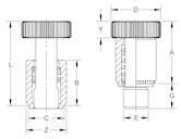 Captive Fastener Self-Clinching Spring Loaded Plunger, Spring Return, Steel, Bright Nickel