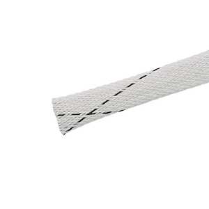 Panduit Braided Expandable Sleeving, .25" diameter (6.4mm), White, Flame Retardant, Polyethylene Terephthalate, 1000 ft/Reel