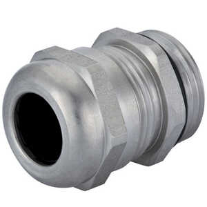 Sealcon Straight Thru Liquid Tight Cord Grip, 1" NPT Thread, 29 mm Length, 316L Stainless Steel W/ Buna-N Insert
