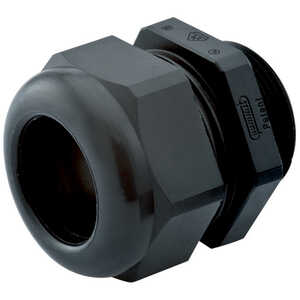 Sealcon Straight Thru Liquid Tight Cord Grip, 1" NPT Thread, 39 mm Length, Nylon, Black W/ Buna-N Insert