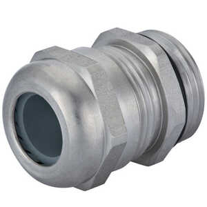 Sealcon Straight Thru Liquid Tight Cord Grip, 1" NPT Thread, 29 mm Length, 316L Stainless Steel W/ Buna-N Insert