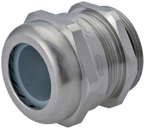 Sealcon Straight Thru Liquid Tight Cord Grip, 1" NPT Thread, 29 mm Length, Brass, Nickel W/ Buna-N Insert