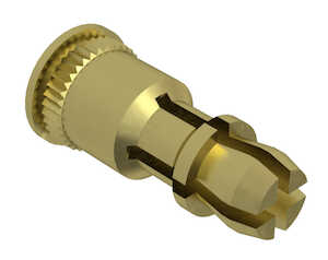 Captive Fastener Broaching Spring Top Standoffs, 0.25" L, Brass