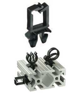 Heyco Quarter-Turn Mount Wire Clips, CHQTM Series, .44" x .69" Bundle Capacity, Nylon, Black, 1000/Pack