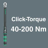 Wera Tools Click-Torque C 3 Set 2 for Cement Screwdriving, 40-200 Nm, 11 Pieces