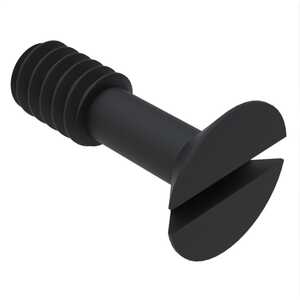 ASM 1/4"-20 X 1" Flat 100° Head Captive Screw, slotted Drive, Stainless Steel, Black Oxide