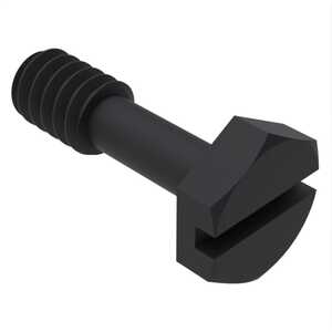 ASM 1/4"-20 X 1" Hex Head Captive Screw, slotted Drive, Stainless Steel, Black Oxide