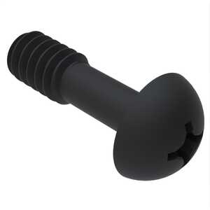 ASM 1/4"-20 X 1" Round Head Captive Screw, Phillips Drive, Stainless Steel, Black Oxide