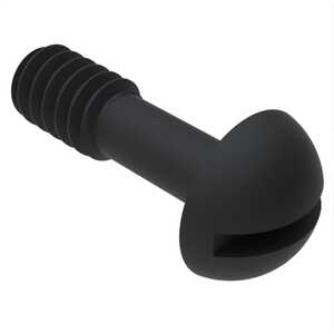 ASM 1/4"-20 X 1" Round Head Captive Screw, slotted Drive, Stainless Steel, Black Oxide